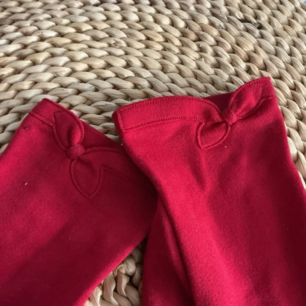 Vintage Red Stretch Dress Gloves Medium 6.5-7 Bow Cuff Women’s Formal Costume